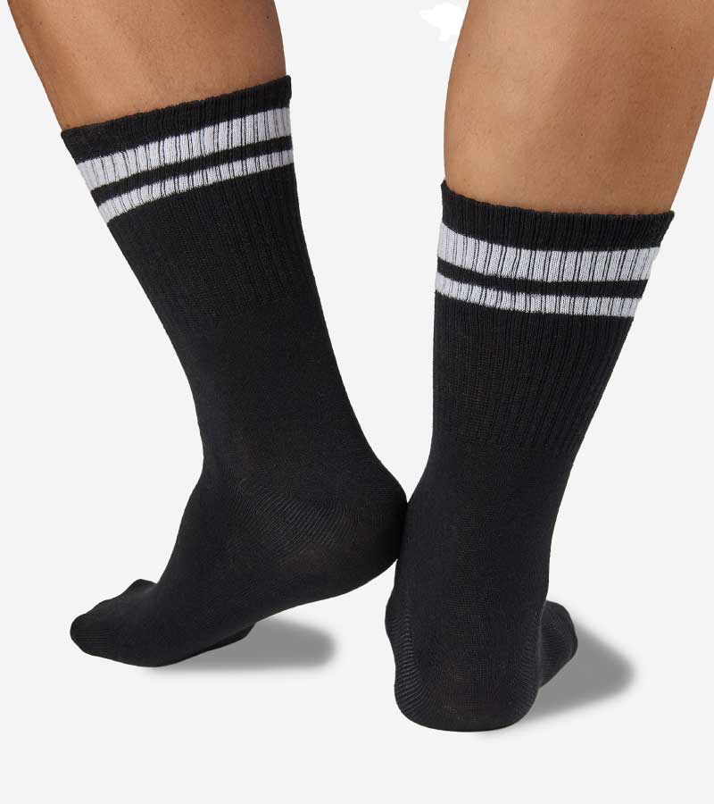 Schwarze Herren Socken mit weissen Streifen - Image 3